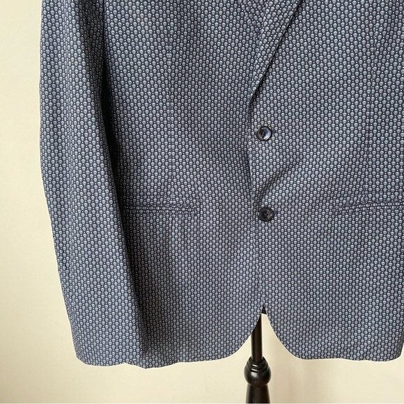 Alexander McQueen Blue Cotton Mini Skull-Print Blazer Jacket EUC Sz IT 50/US 40 - Picture 7 of 13